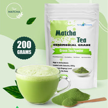 Load image into Gallery viewer, 200g pouch for matcha with tea cup and powder