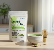 Load image into Gallery viewer, 200g x2 Matcha Green Tea Powder Pouch (Up to 200 Servings) | Ideal for Lattes, Smoothies, Energy, Focus &amp; Detox